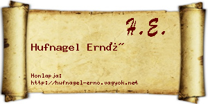Hufnagel Ernő névjegykártya